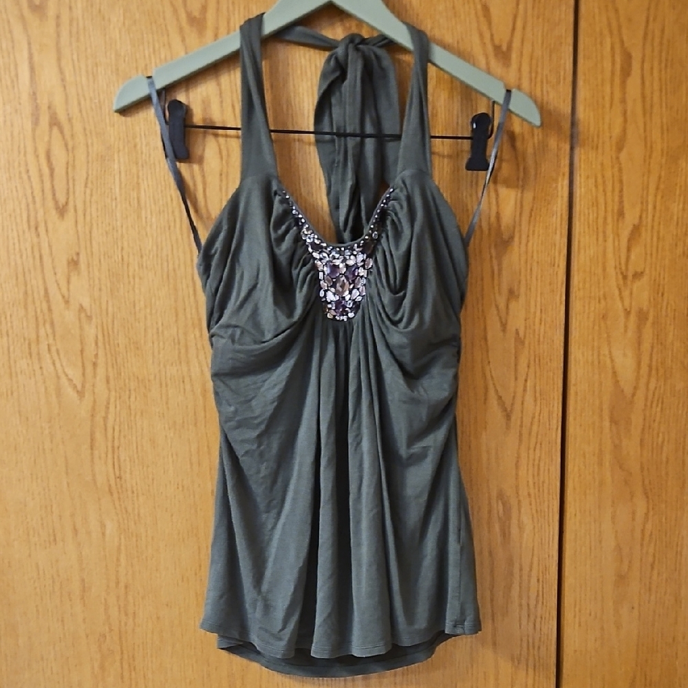 White House Black Market Dark Green Top